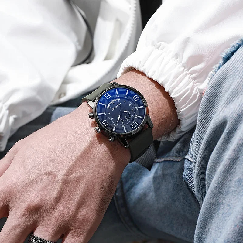 Simple Watches Silicone Men Watches Big Dial Quartz Wristwatches Reloj Male Casual Watch Clock Gift for Everyday Reloj Hombre