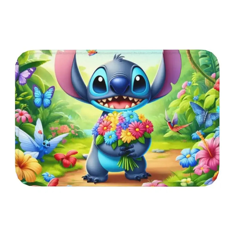 Custom Cartoon Stitch Floor Door Kitchen Bathroom Mat Anti-Slip Outdoor Doormat Bedroom Balcony Entrance Rug Carpet Footpad