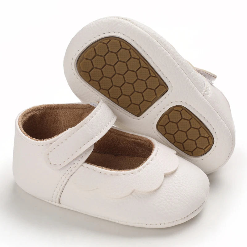 Baby Mädchen Schuhe 2025 - Fashion Einfarbig Leder Blume Prinzessin - Weiche Gummisohle Rutschfest Casual Erste Laufschuhe