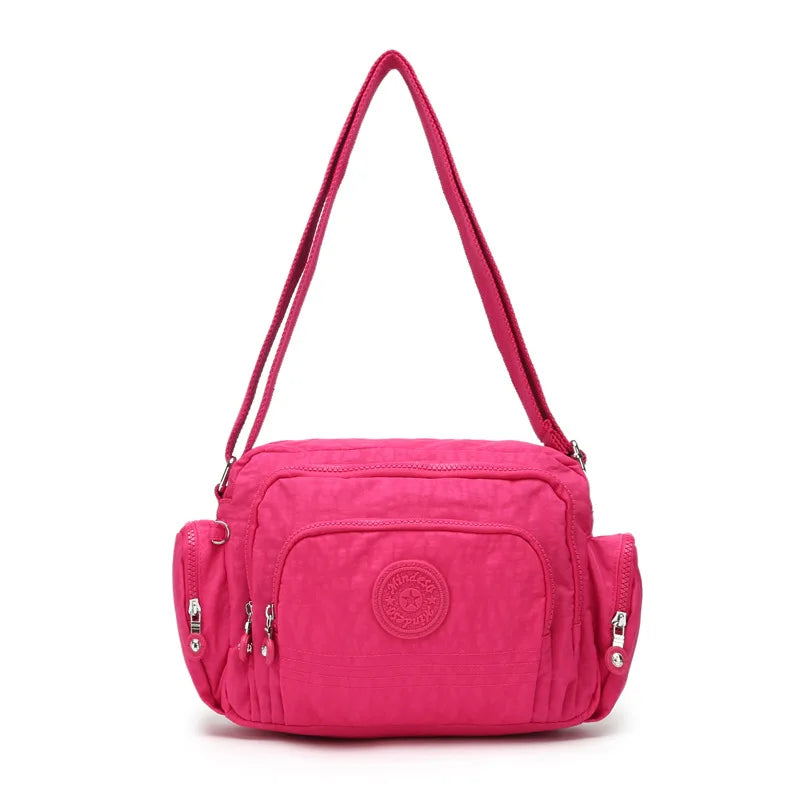 Waterproof Crossbody Bag for Women - Stylish Multi-Pocket Casual Shoulder Bag for Travel - Lightweight Canvas Messenger Bag