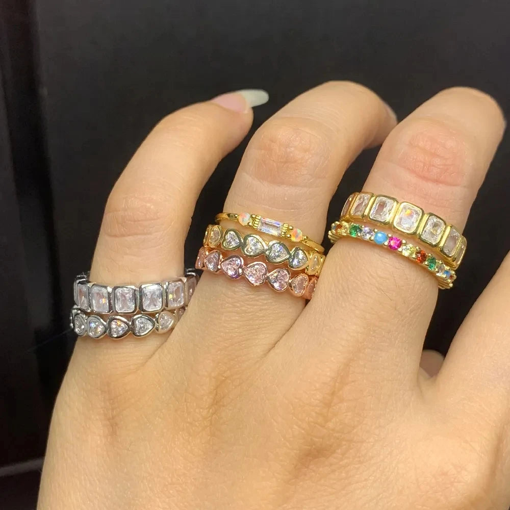 GIRLMIDNIGHT Geometrischer Ring 925 Silber - Zirkonia 57