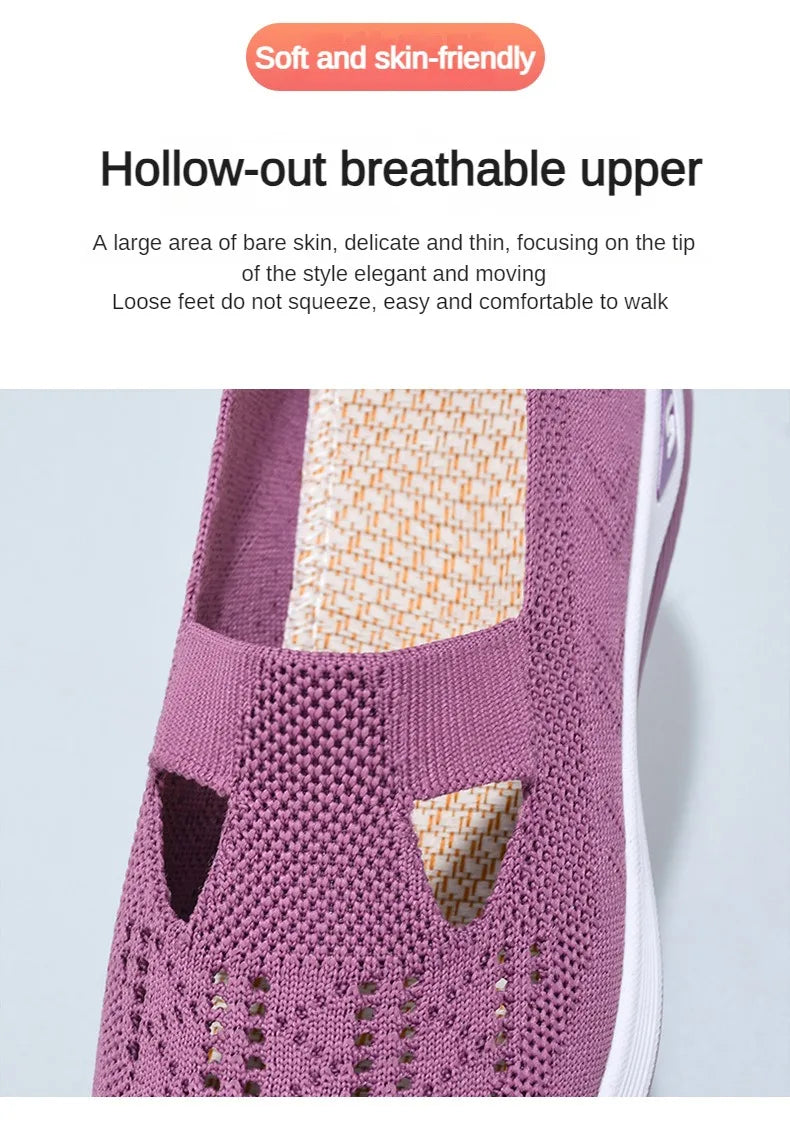 Schuhe Für Frauen Sommer Mode Frauen Cut-out Sneakers Casual Atmungsaktiv Slip On Walking Schuhe Leicht Outdoor Flach Schuhe