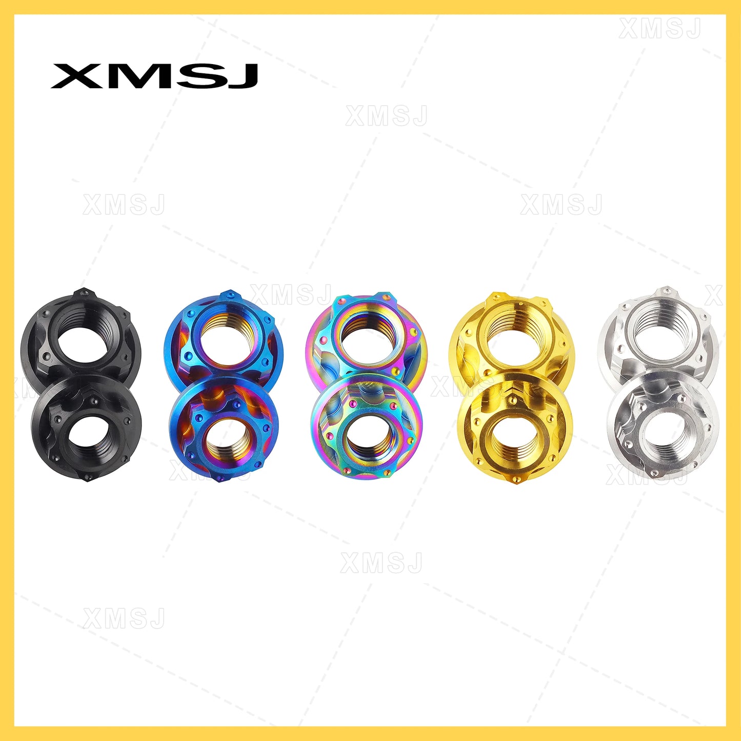 XMSJ Hex Sechseck Flansch Titan Muttern M6 M8 M10 M12 Hinterachse Sperrmutter für Fahrrad Motorrad Titan Befestigung