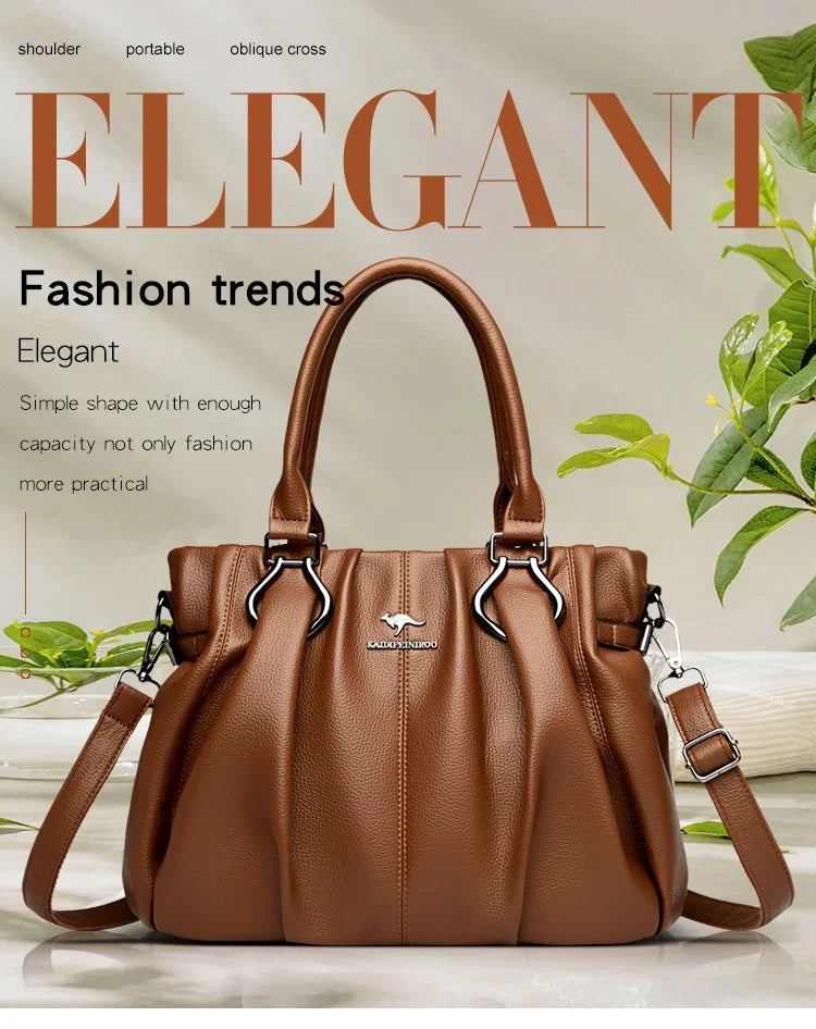 Genuine Brand Tote Bag Luxury Handbags for Women Mom Shoulder Crossbody Hand Bag Designer High Quality Soft Pu Leather Commuting