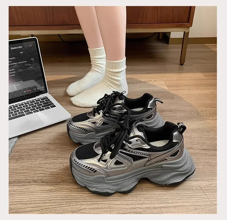 Fashion Platform Sneakers for Women Casual Non Slip Thick Sole Sports Shoes Woman Comfortable Casual Sports Shoes Zapatos Mujer