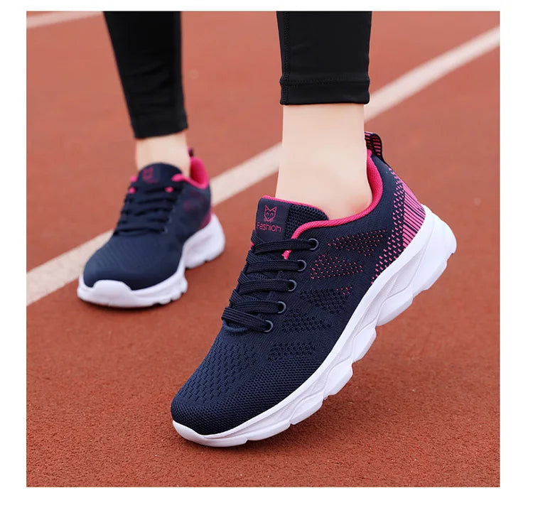 Hot Sneakers Shoes for Women Soft Flat Casual Shoes 2025 Spring Summer Light Breathable Mesh Sneakers Walking New Ladies Shoes