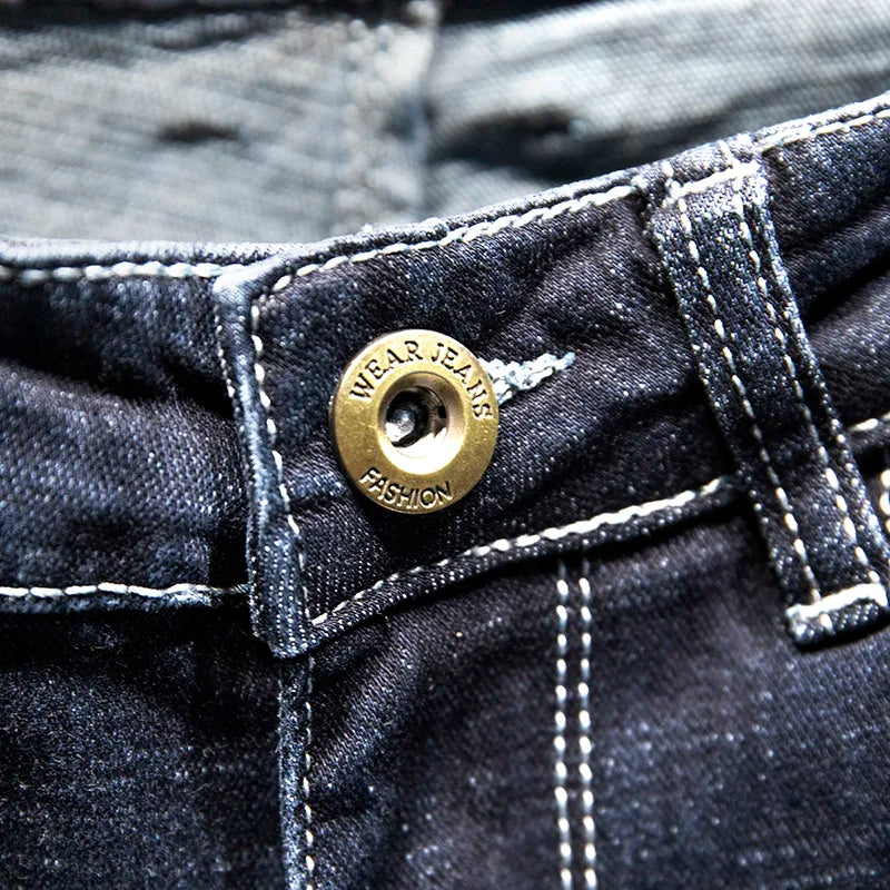 Guangdong Jeans Ripped Slim Fit - Baumwolle Elastisch S-XL