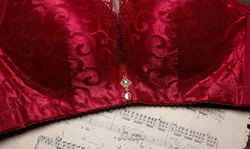 elegant Bra Women Lace Push Up Bralette Wire Free Mesh Large Size Lingerie Solid Color Seamless Thin Wireless Soft Floral Bralette