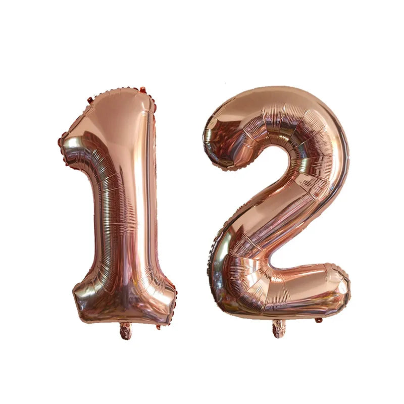 KUKUZHU Modell 1212 Zahlenballon - 2 Stück 32 Zoll Folie