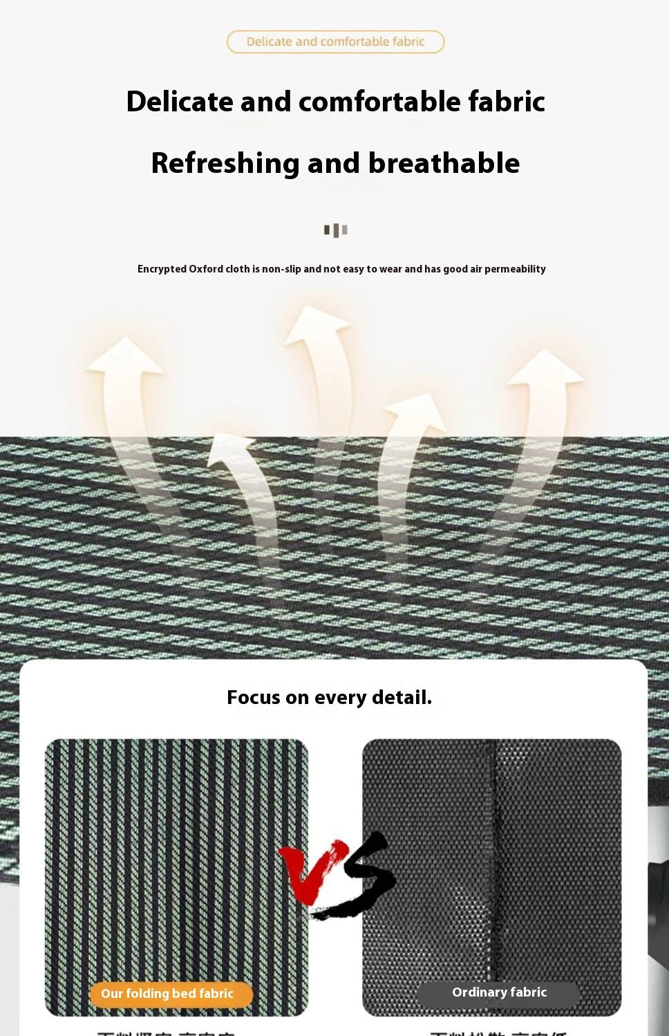 GIANXI Summer Rollaway Bed Outdoor Recliner Cool Pad Adjustable Bed Adult Lightweight Portable Camping Bed Easy Storage Crib