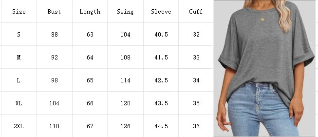 Damen-T-Shirt 2025: INPETAL Loose Round Neck Short Sleeve Top - Women's Simple T-Shirt Fashion Lady Summer Everyday Clothes Collection