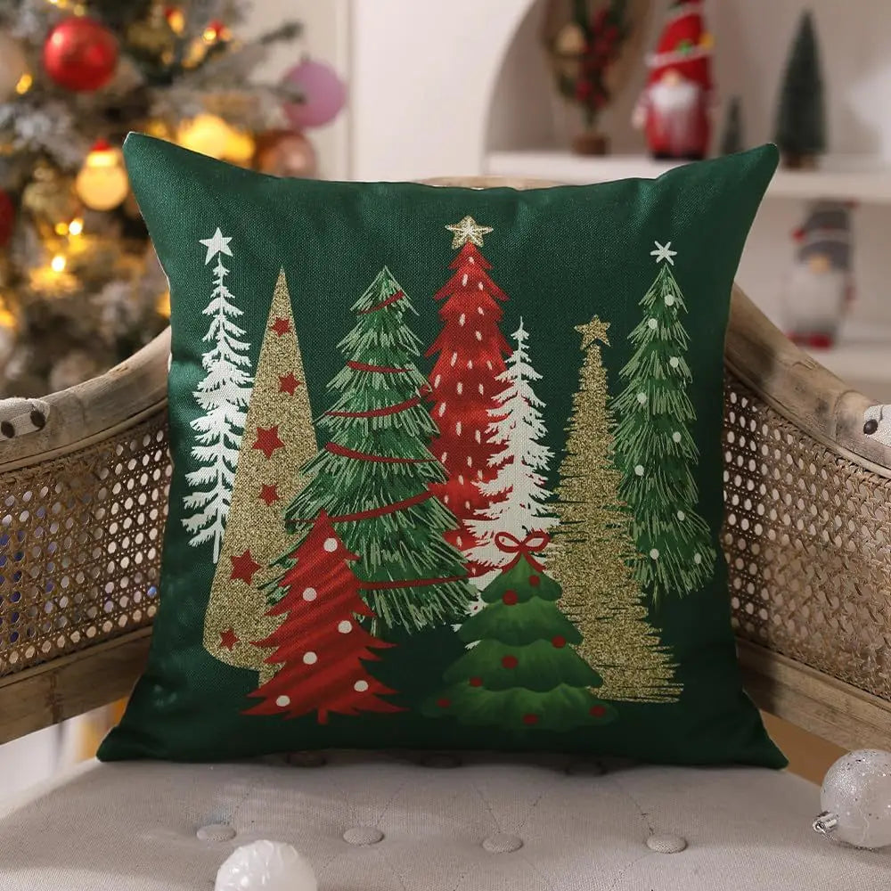 45x45cm Christmas Pillow Cases Checkered Cushion Cover Decorative for Sofa Plaid Woven Pillowcase for Festive Party Occasions
