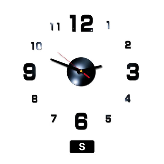 Modern Design Wall Clock 3D DIY Silent Wall Clocks Acrylic Mirror Stickers for Bedroom Bedside Clock Easy Install