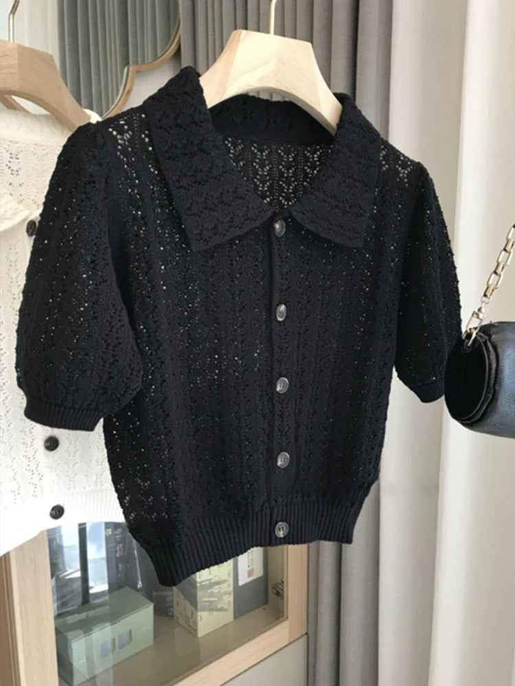 Cardigan Goghvinci cu model ajurat pentru femei - Mărime M, Greutate medie a materialului