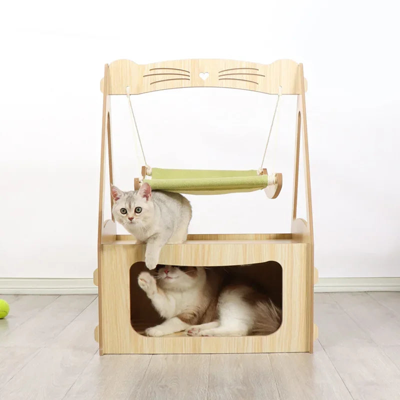 Multifunktional Luxus Katzen Villa Doppelstöckig Haustier Haus Vier-Jahreszeiten Universal Katzen Nest Katzen Hängematte Haustier Spielzeug Haustier Zubehör