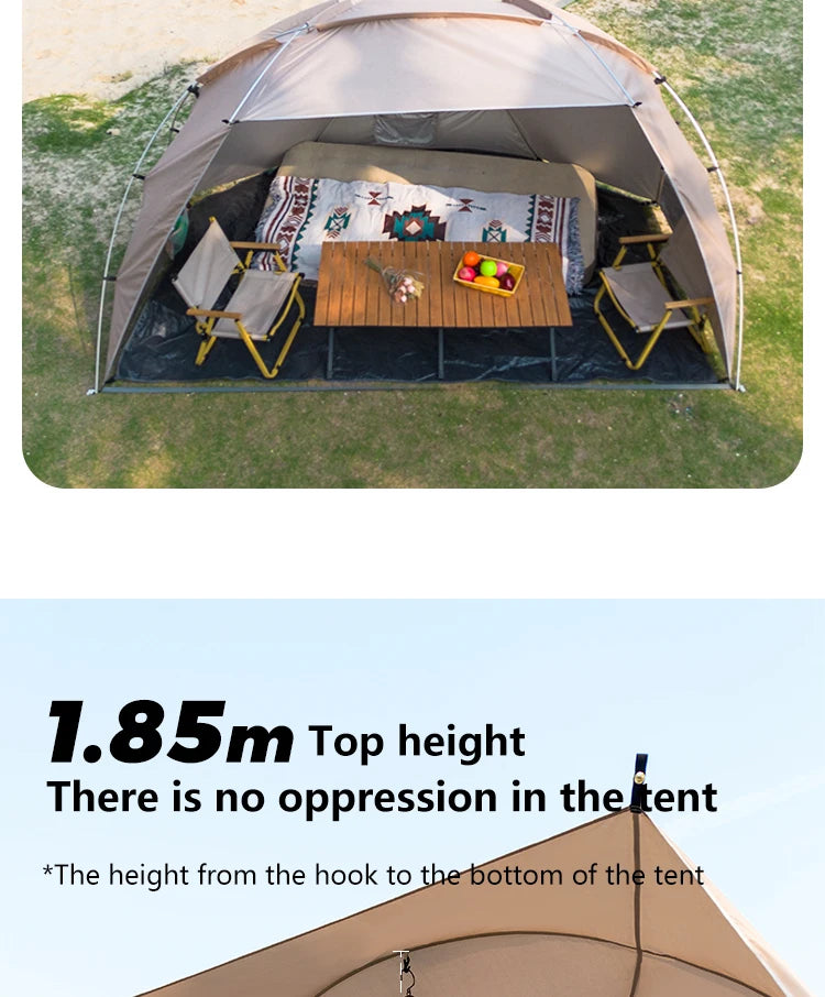 Sonuto Outdoor 4-7 People Camping Park Beach Tent Vinyl Sunscreen Folding Portable Canopy Rainproof And Sunscreen Shelter