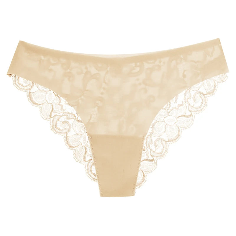 TrowBridge 3PCS Women's Panties Set Sweet Lace Underwear Soft Silk Satin Lingerie French Romantic Woman Briefs Female elegant Panty