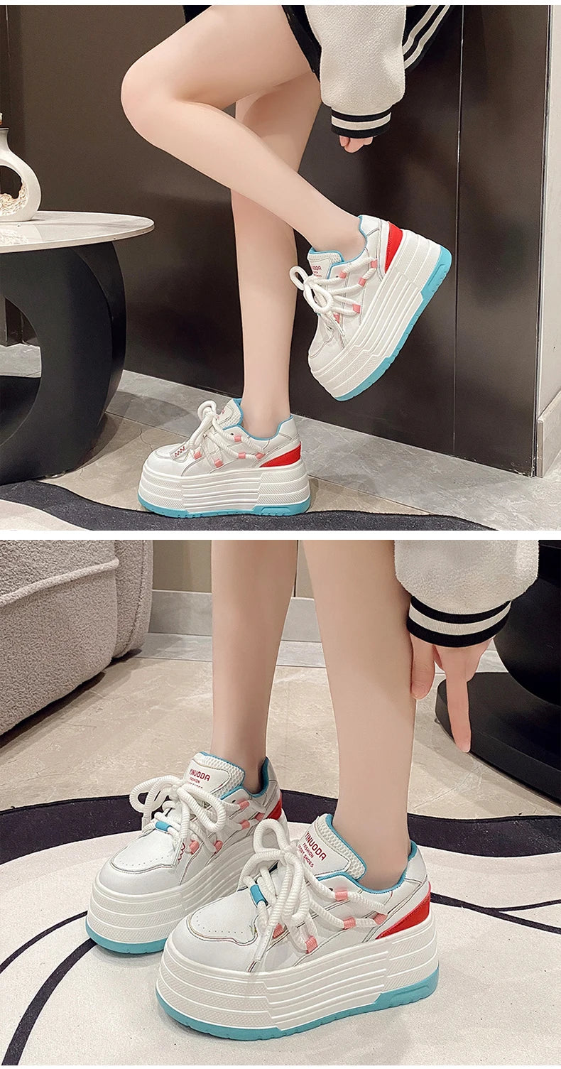 ShoeStyle Classic 8cm Plateau - Gummisohle Meshfutter 37-42