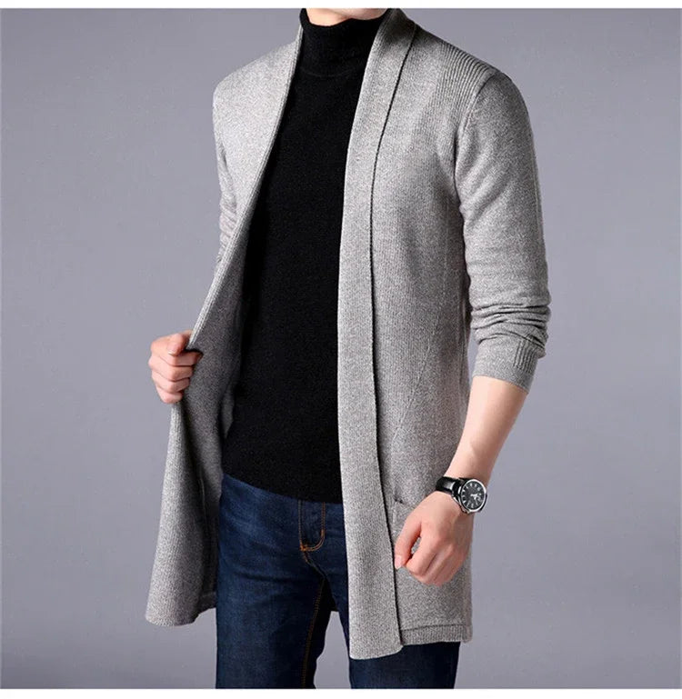 Marke SlimFit Cardigan - Herren Medium Polyester Vollarm