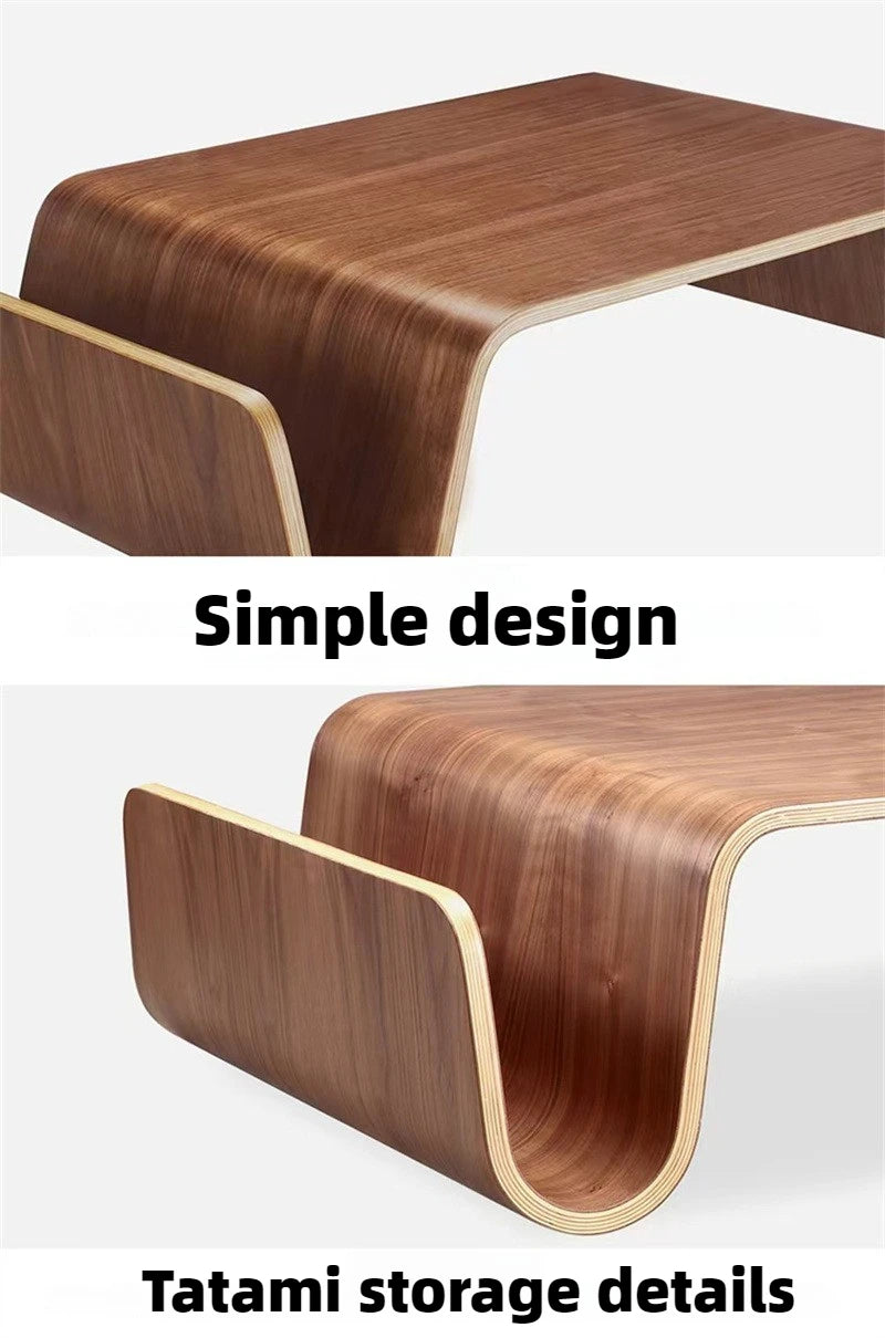 Massivholz Kaffeetisch 2025 - Modern Bentwood Zimmer Schreibtische Tragbar - Niedrig Zentrum Tee Tisch Wohnzimmer Möbel Seite Aufbewahrung Design