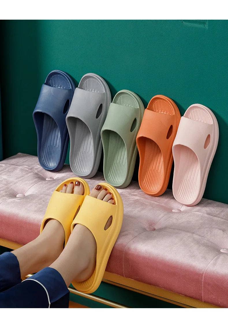 New Soft EVA Slippers Couples Home Slipper Outdoor Beach Summer Sandals Bath Men Flip Flops Non-Slip Women Thick Sole Shoes