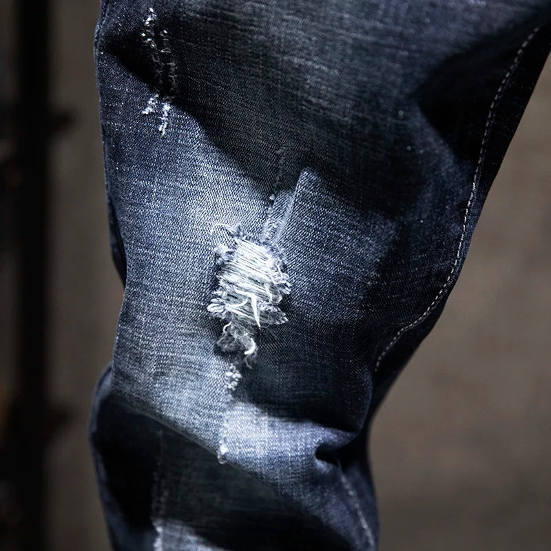 Guangdong Jeans Ripped Slim Fit - Baumwolle Elastisch S-XL