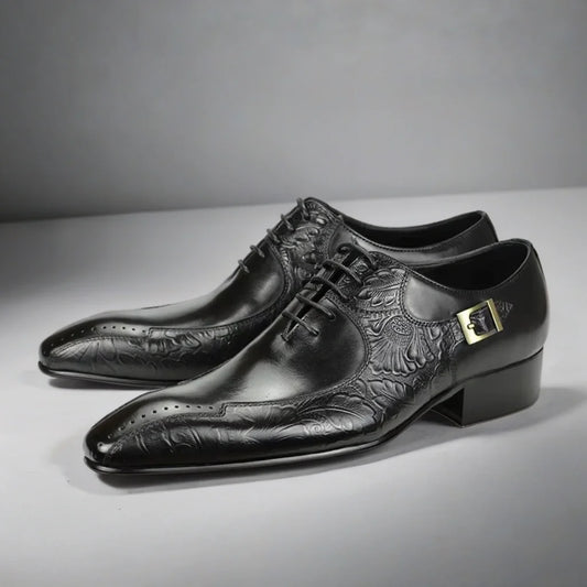 Herren-Schuhe 2025: Elegant-Black Cow-Leather - Business Dress Collection