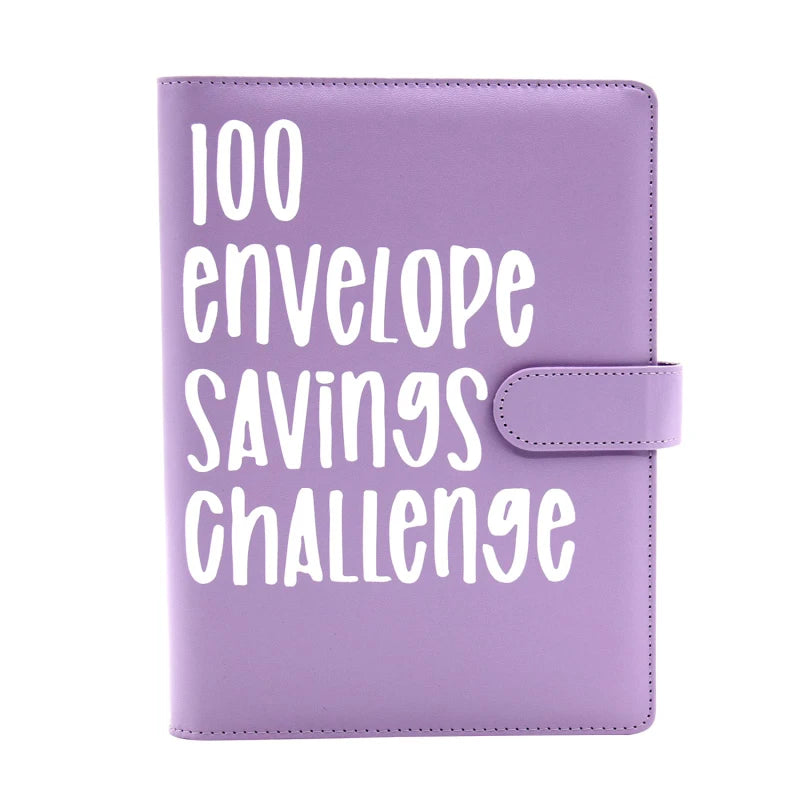 PU Leather Loose-leaf Journal Notebook 100 Day Couple's Challenge Savings Book Magnetic Buckle Save Money Book Make Money Books