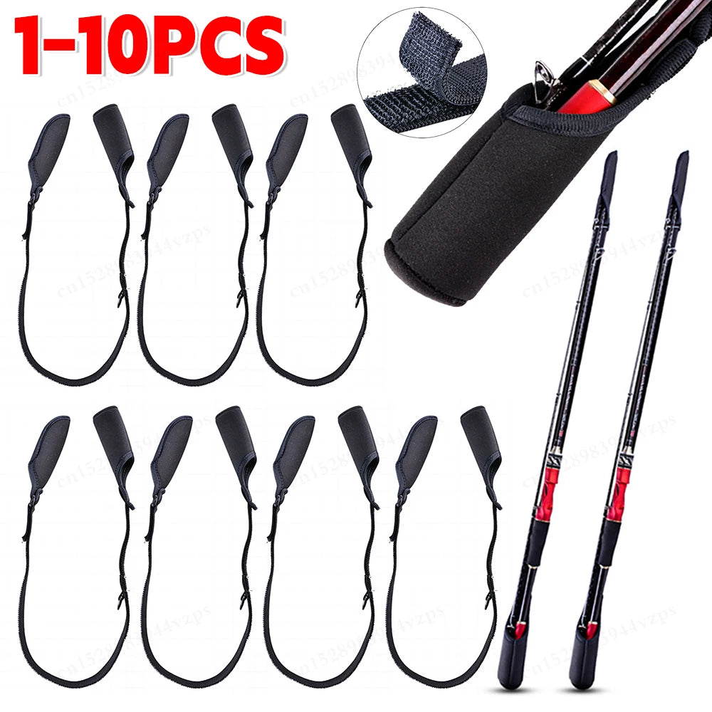 Angelruten-Schutz 2025: 1-10PCS Fishing Rod Protection Sleeves Luya Bundle - Rod Belt Adjustable Fishing Rod Sleeves Cover Strap Rod Organizer Fish Tool Collection
