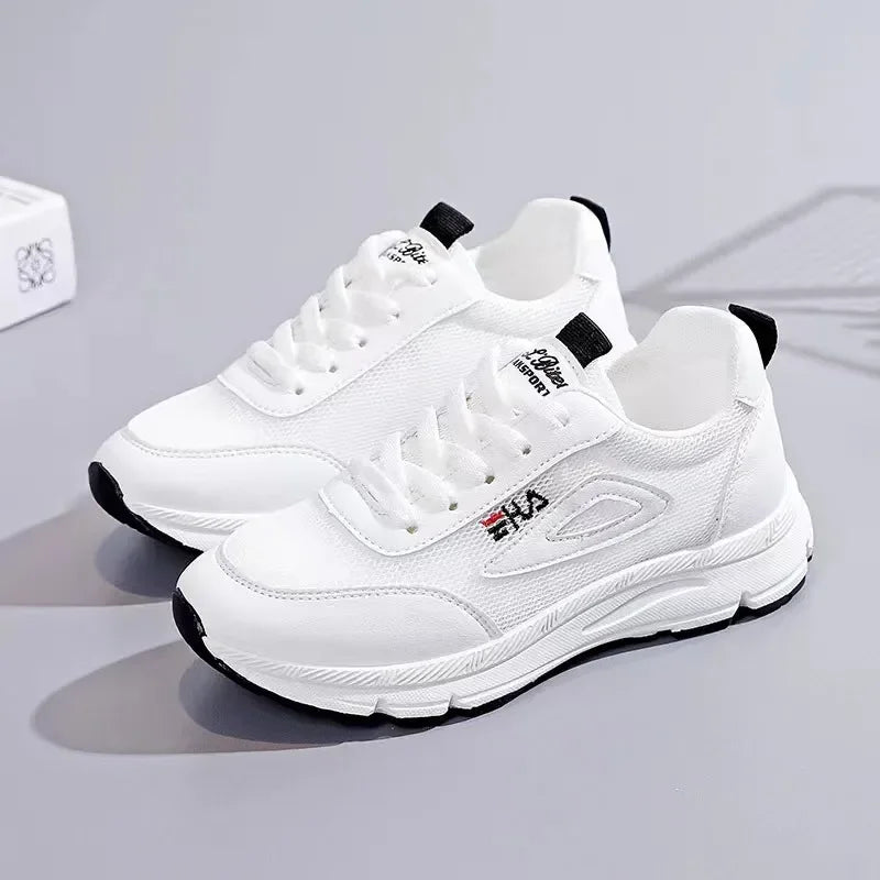 White Shoes for Women Sneakers 2024 Breathable Women's Sports Shoes Outdoor Walking Flats Woman Spring Casual Shoe Lady Sneaker
