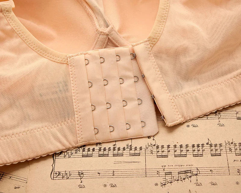 elegant Bra Women Lace Push Up Bralette Wire Free Mesh Large Size Lingerie Solid Color Seamless Thin Wireless Soft Floral Bralette