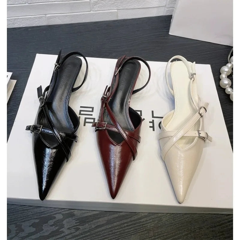 Elegant Party Dress Shoes for Women Sandals Women's Pointed Toe Heels Designer Stripper Shoe Talon Low Heels Pumps Zapatos