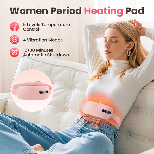 Menstrual Uterine Warm Belt For Women Belly Pain Relief USB 5 Gear Electric Heating Pad Vibration Abdomen Waist Massager