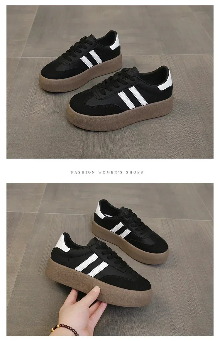 RWHK 205 Damen Sneaker Casual Plateau - 3cm Gummi PU