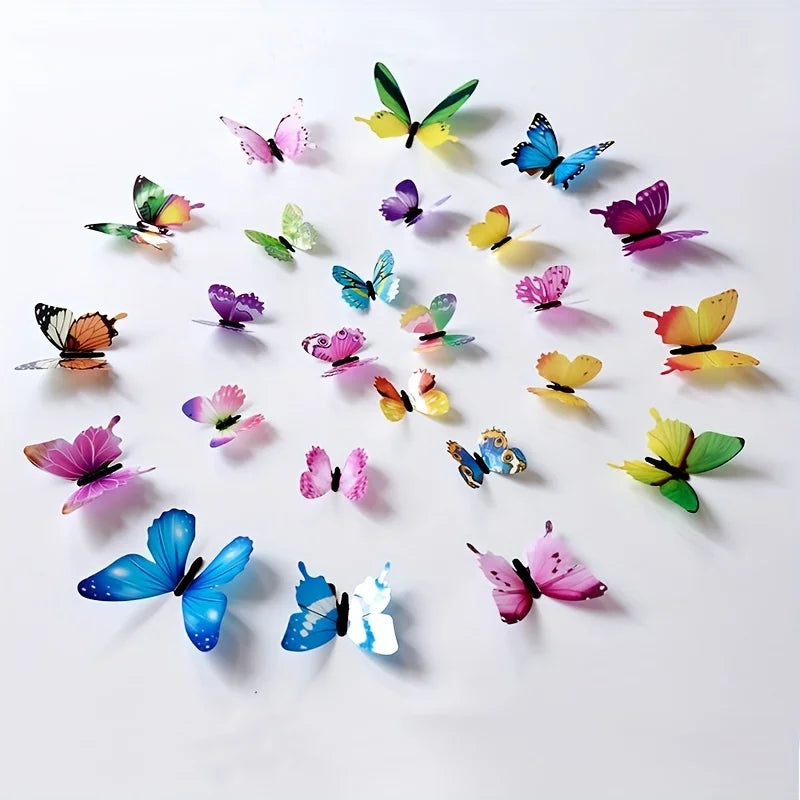Wandsticker 2025: 12Pcs 3D-Luminous Butterfly - Creative Wall Art Collection