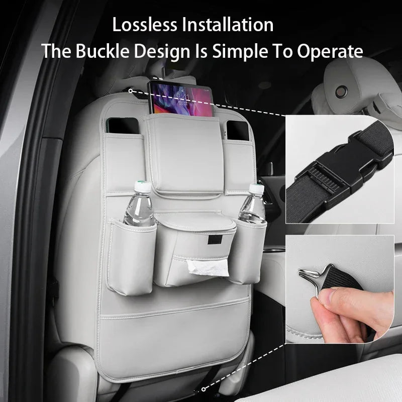 Geantă de depozitare pentru spătarul scaunului auto, capacitate mare, PU din piele, organizator pentru bancheta spate a mașinii, geantă de depozitare pentru Li Lixiang L6 L7 L8 L9 2022 2023 2024
