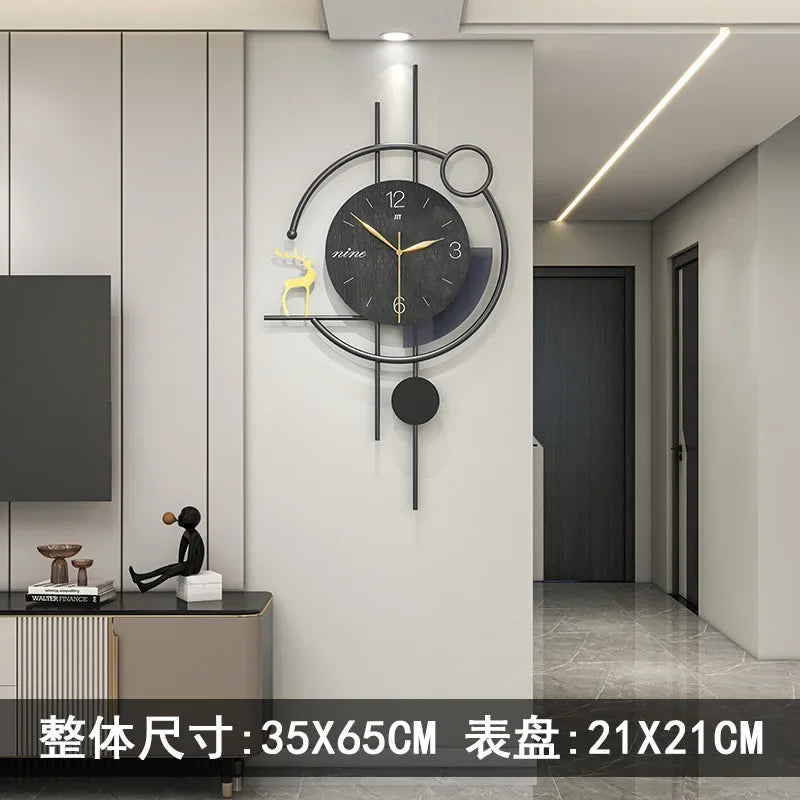 Artistic Living Room Wall Clock Modern Light Luxury High-end Home Restaurant Decoration Creative Silent Wall Clock