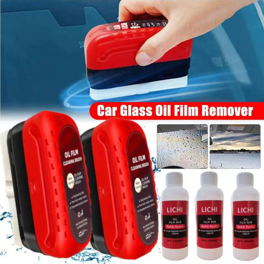 Autoglas-Reiniger 2025: Car Glass Oil Film Remover - Powerful Windshield Cleaner Sponge Brush Water Spots Collection
