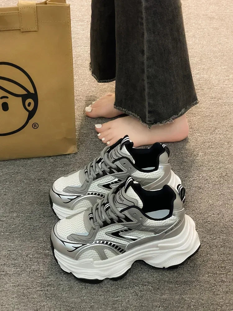 Platform-Sneaker 2025: YBQJOO Women Platform Sneakers 2025 Autumn New - Fashion Casual Lace Up Sports Shoes Woman Non Slip Walking Shoes Ladies Vulcanize Collection