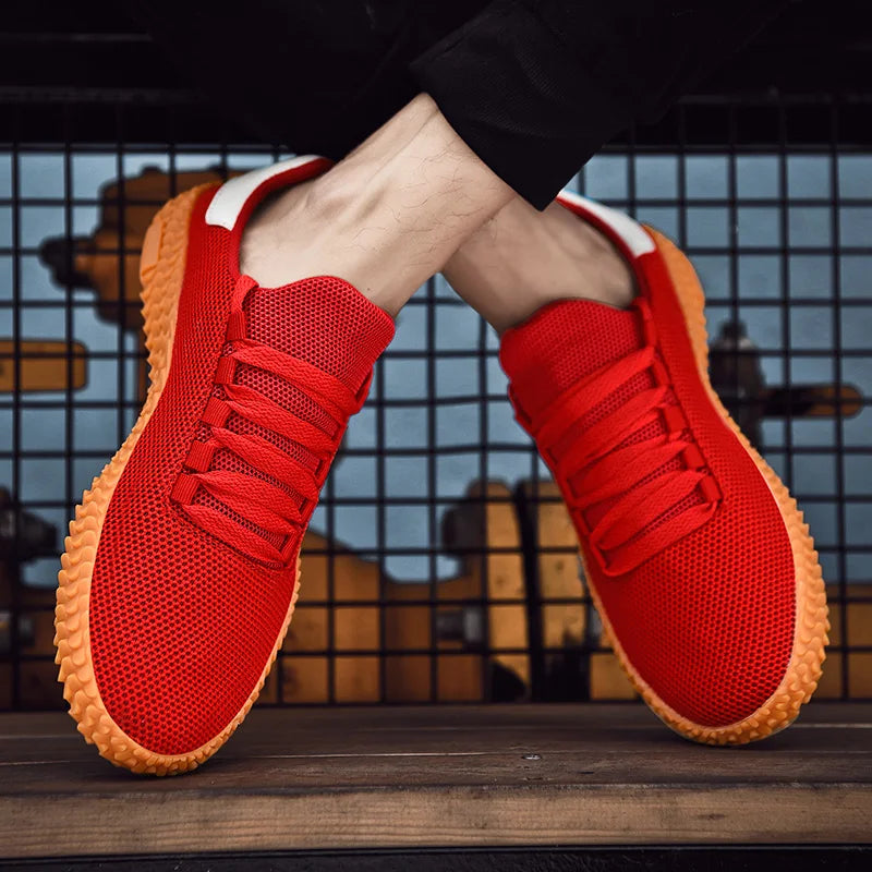 Pantofi sport pentru bărbați și femei, pantofi sport groși, de vară, respirabili, roșii, pentru alergare, pantofi de tenis, mărime mare, Zapatos Deportivos