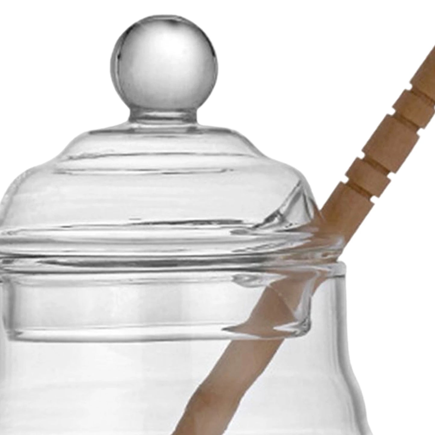 Glass Honey Pot Jar Kitchen Tools Honey Storage Container with Dipper and Lid Honey Bottle for Wedding Party Office Kitchen Home