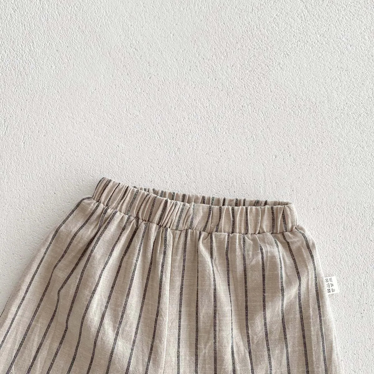 Copii stil coreean retro cu dungi mânecă scurtă tricou + pantaloni scurți set pentru copii mici băieți fete vară subțire casual la modă ținută