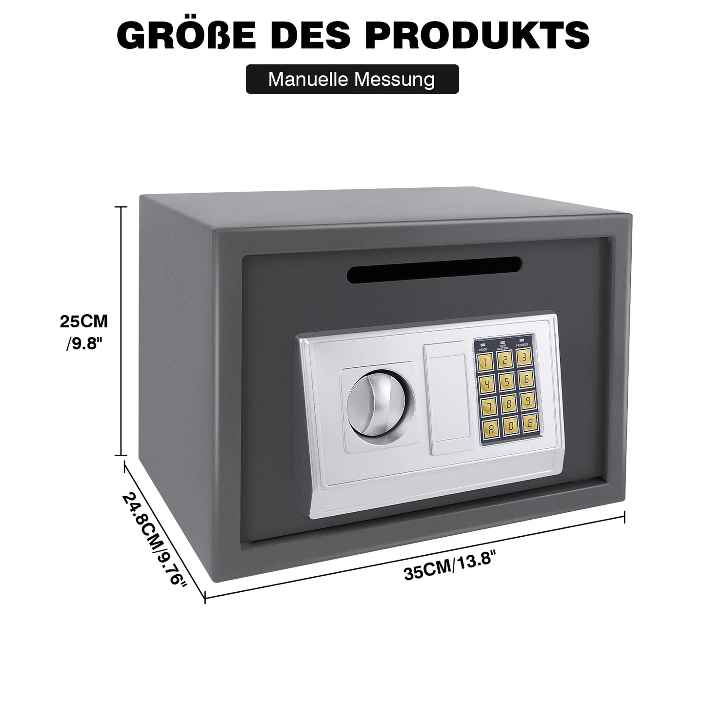 DayPlus 4.6L/8.5L/16L Safe Furniture Safe Double Bit Lock Iron Steel Safe with Lock and 2 Keys for Business Cash/Money/Jewellery