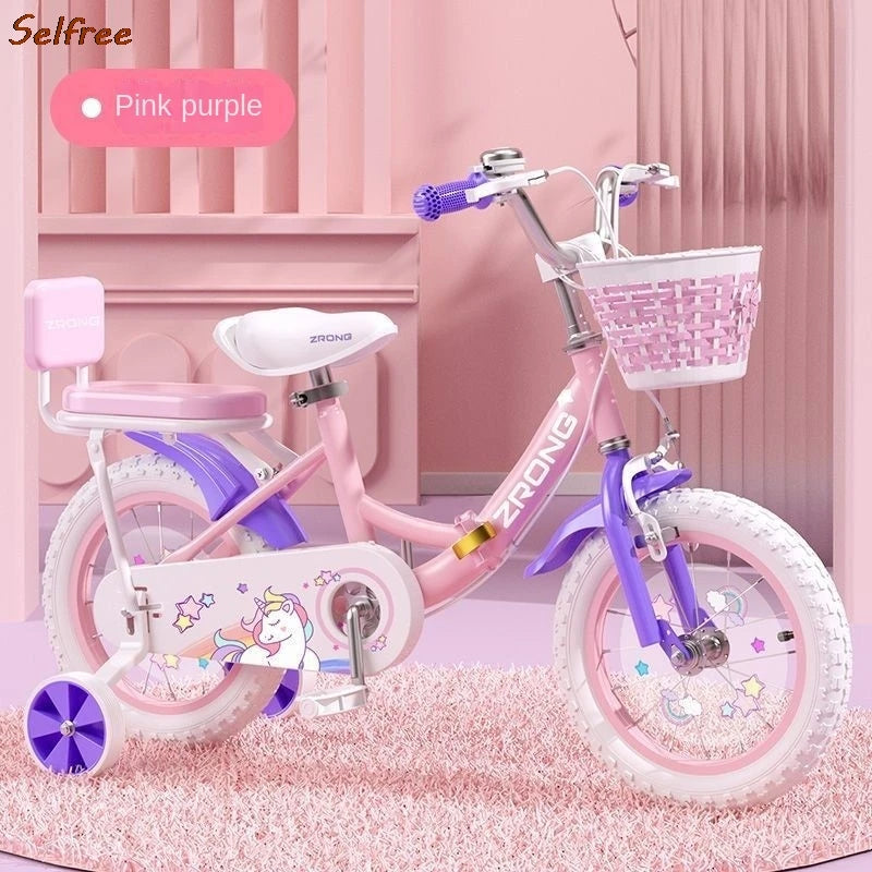 Children's Bicycle Folding Bike Girl 3-6 Years Old 7-10 Baby Foot Pedal Girl Bicycle Road Bik High-carbon Steel Materiale