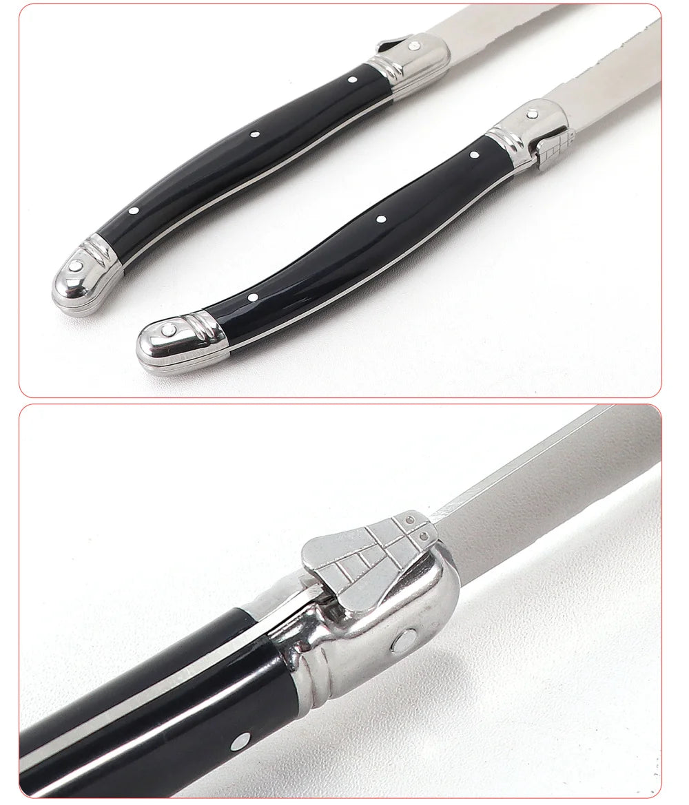 Besteck-Set 2025: Jaswehome 3/4/5pcs Stainless Steak Knife Butter Knife Fork - Soup Tea Spoon Ergonomic Black Flatware Western-Style Tableware Collection