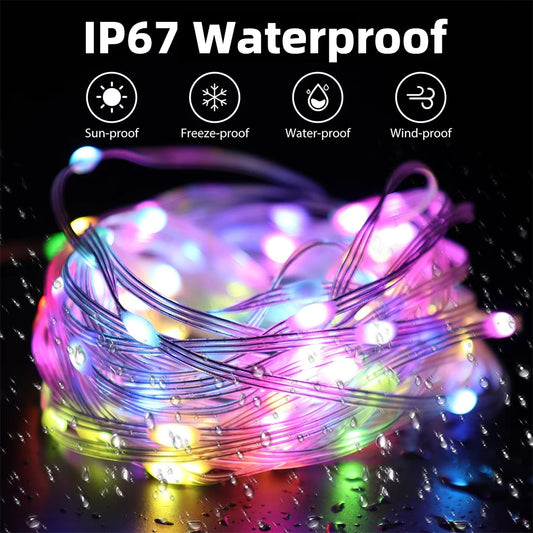 RGB String Lights App Fernsteuerung - IP67, USB, Lumen 249-2000