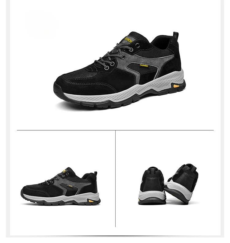 Men Sneakers Casual Breathable Hiking Walking Shoes Man Outdoor Fashion Leather Anti-slip Climbing Trekking Sneakers Footwears