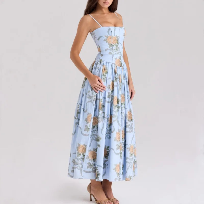 Luna Belle Elegantes Sommerkleid - Blumen Maxi S-XL