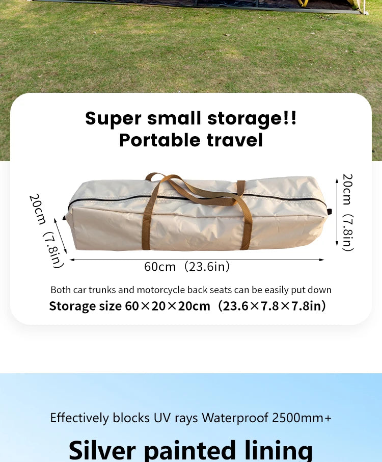 Sonuto Outdoor 4-7 People Camping Park Beach Tent Vinyl Sunscreen Folding Portable Canopy Rainproof And Sunscreen Shelter
