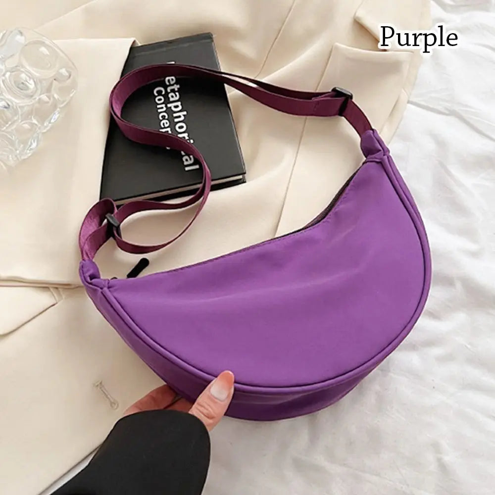 Nylon Crossbody Bag For Women Fashion Portable Casual Hobos Sport Chest Pouch Underarm Bags Students Dumpling Shape Shoulder Bag